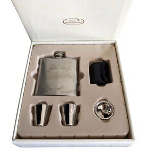 Things Remembered Flask Gift Set Stainless Steel 5oz Engraved Box